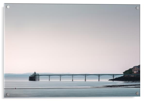 Clevedon Pier from the Marine Lake Acrylic by Mark Jones