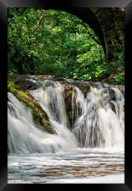 Spectacular Arbirlot Waterfall After the Rain Framed Print by DAVID FRANCIS