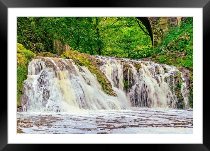 Splendid Arbirlot Waterfall After the Rain Framed Mounted Print by DAVID FRANCIS