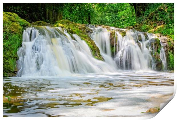 Spectacular Arbirlot Waterfall After the Rain Print by DAVID FRANCIS