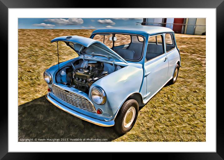 Vintage Austin Mini Car Framed Mounted Print by Kevin Maughan