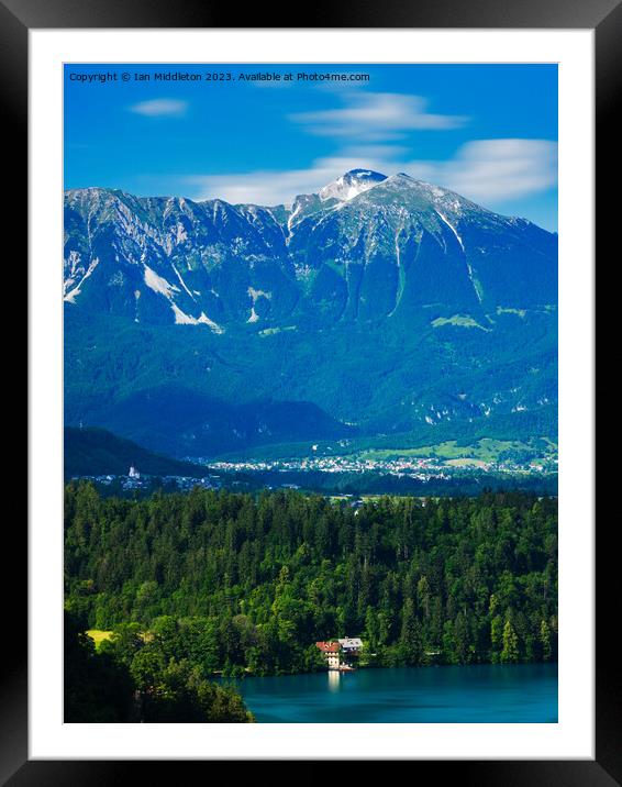 Lake Bled view Framed Mounted Print by Ian Middleton