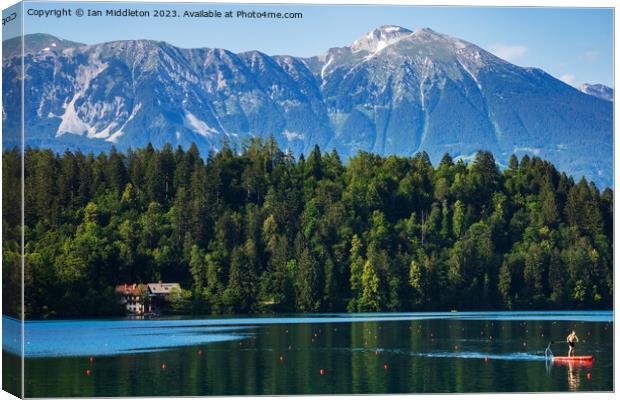 Summer afternoon at Lake Bled Canvas Print by Ian Middleton