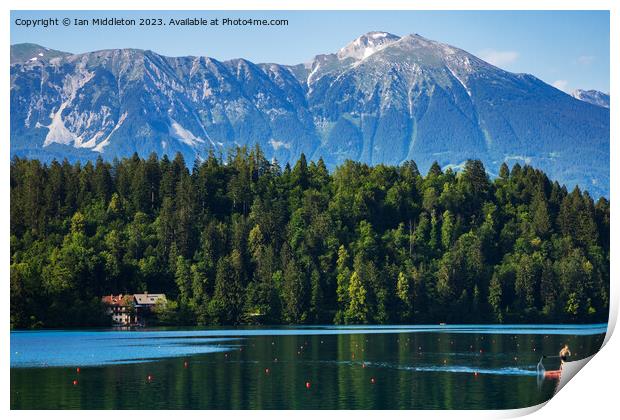 Summer afternoon at Lake Bled Print by Ian Middleton