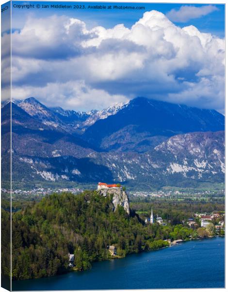 Bled Castle Canvas Print by Ian Middleton