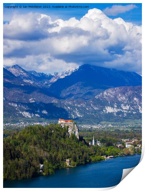 Bled Castle Print by Ian Middleton