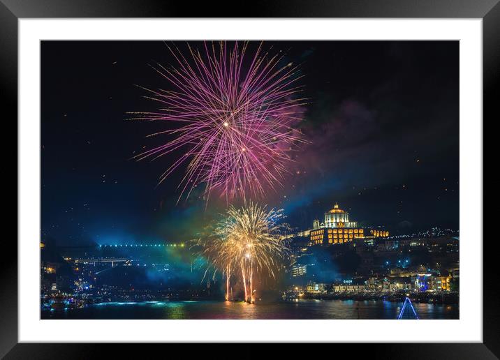 Title Sao-Joao fireworks in Porto-3 Framed Mounted Print by Sergey Golotvin