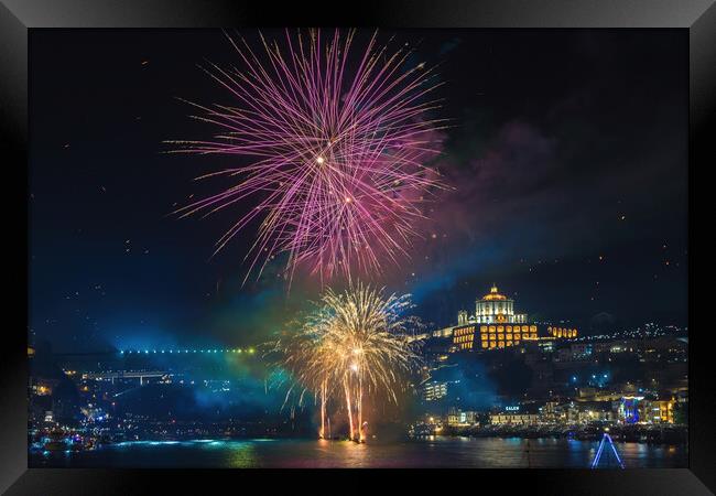Title Sao-Joao fireworks in Porto-3 Framed Print by Sergey Golotvin