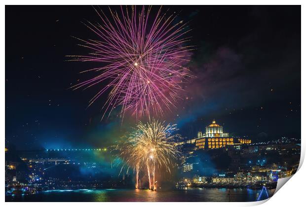 Title Sao-Joao fireworks in Porto-3 Print by Sergey Golotvin