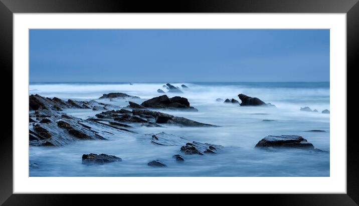 Sea and Rocks at Crackington Haven  Framed Mounted Print by Kevin Howchin