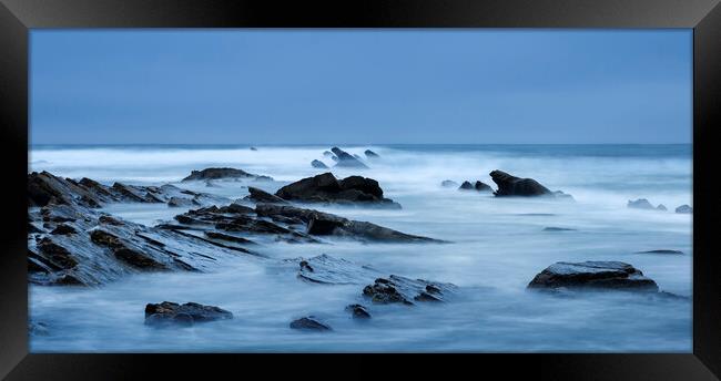 Sea and Rocks at Crackington Haven  Framed Print by Kevin Howchin