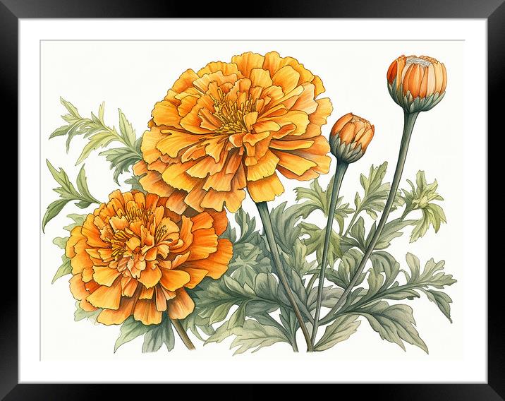 Marigold Framed Mounted Print by Steve Smith