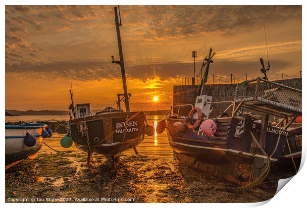 Fishing boats of Portscatho  Print by Ian Stone