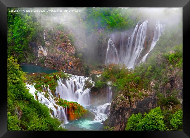 Plitvica Waterfall Framed Print by Nigel Lee