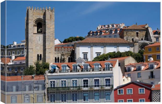 The colorful Alfama district, the old town of Lisbon, Portugal Canvas Print by Lensw0rld 