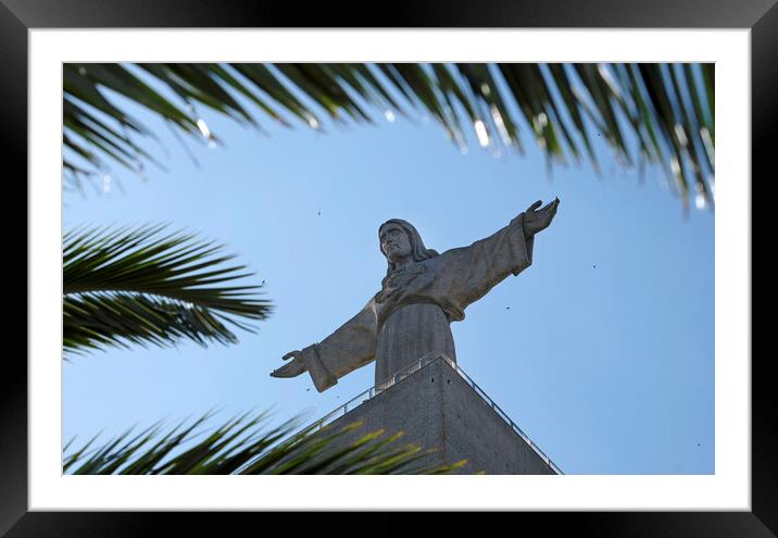 Cristo Rei - the Jesus statue in Almada, Portugal Framed Mounted Print by Lensw0rld 