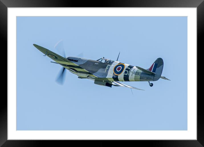 Supermarine Spitfire AB910 Framed Mounted Print by J Biggadike