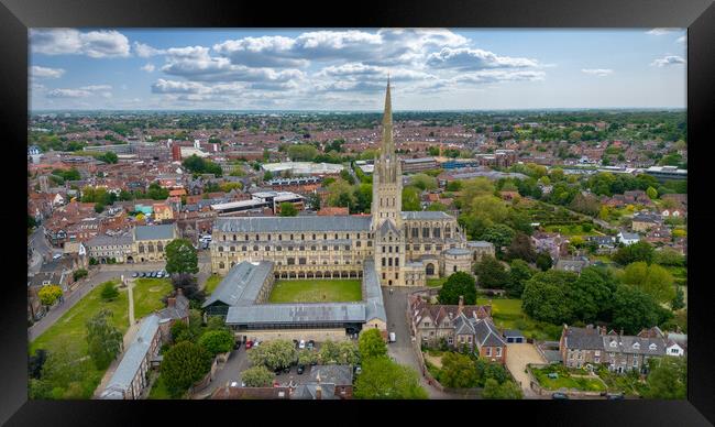 Norwich Cathedral Framed Print by Apollo Aerial Photography