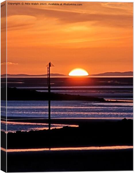 Sun set 1 Canvas Print by Pete Walsh