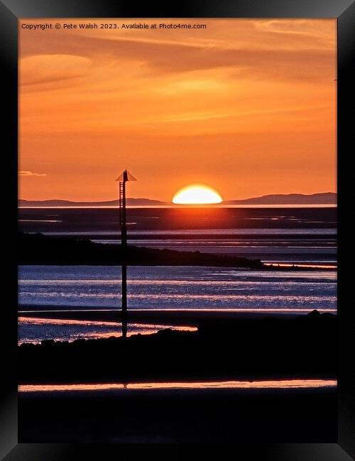 Sun set 1 Framed Print by Pete Walsh