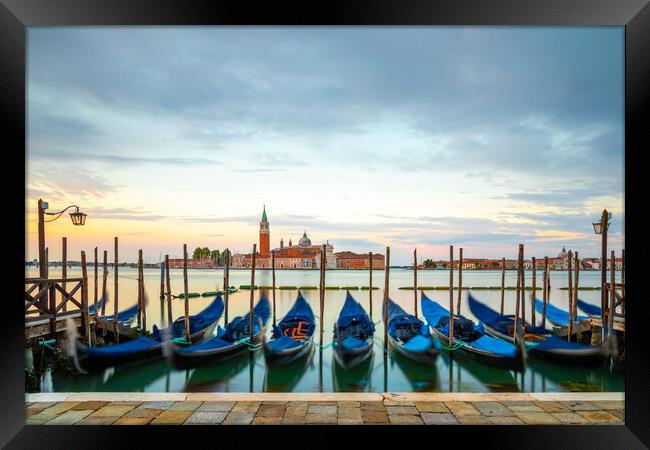 Venice Gondolas Framed Print by Phil Durkin DPAGB BPE4
