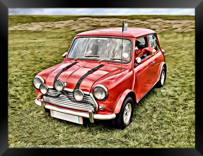The Iconic Red Mini: The Italian Job Replica Framed Print by Kevin Maughan