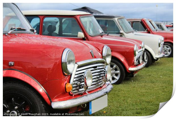 Mini's All In A Row Print by Kevin Maughan