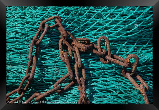 Sun-kissed Rustic Fishing Net Framed Print by Tom McPherson