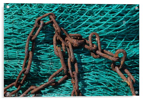 Sun-kissed Rustic Fishing Net Acrylic by Tom McPherson