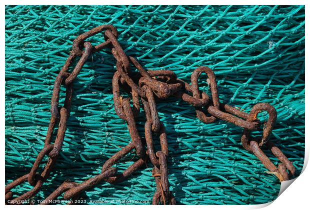 Sun-kissed Rustic Fishing Net Print by Tom McPherson