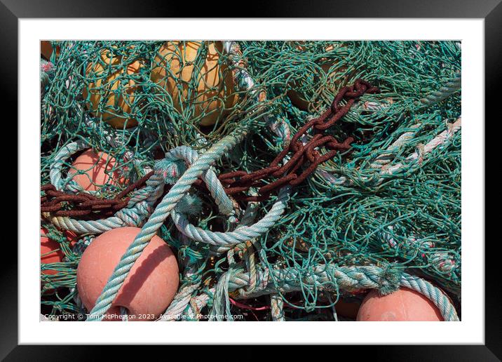 Abstract marine shapes of nets chains and rope Framed Mounted Print by Tom McPherson