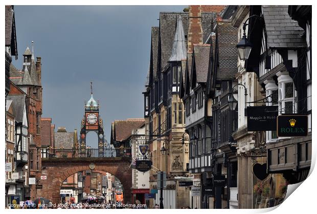 Eastgate Street Chester Print by Bernard Rose Photography