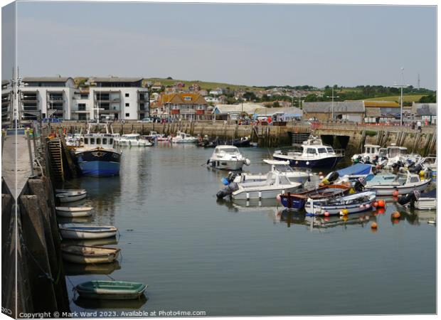 West Bay Harbour. Canvas Print by Mark Ward
