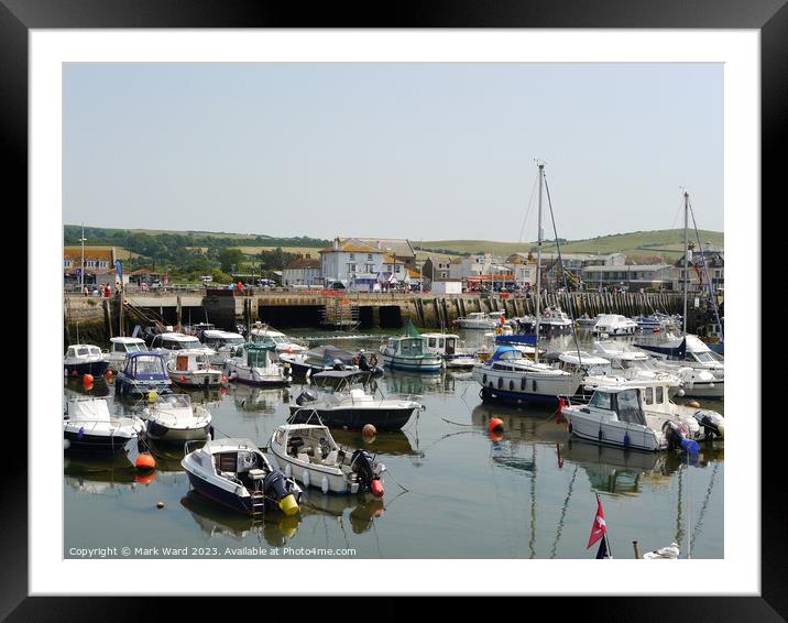 The Harbour in West Bay Dorset. Framed Mounted Print by Mark Ward