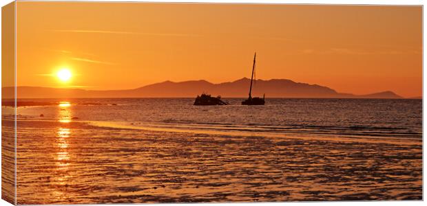 Scottish sunset, Ayr to Arran Canvas Print by Allan Durward Photography