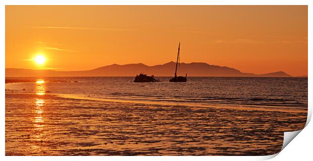 Scottish sunset, Ayr to Arran Print by Allan Durward Photography