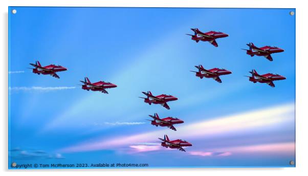 Red Arrows Display Team Acrylic by Tom McPherson