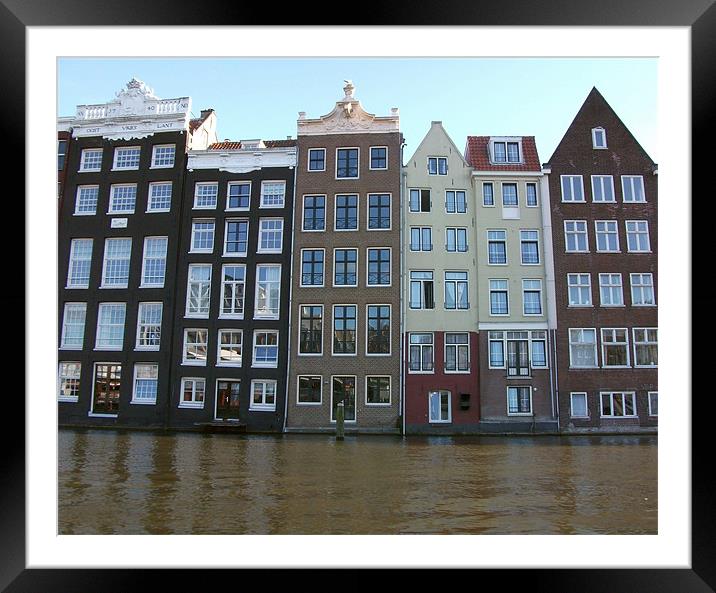 Amsterdam Canal Houses Framed Mounted Print by andy green