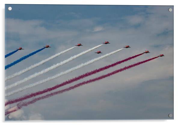 The Iconic Red Arrows Flight Display Team Acrylic by Glen Allen