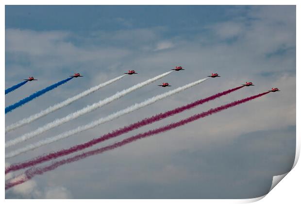 The Iconic Red Arrows Flight Display Team Print by Glen Allen