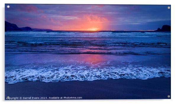 Seaside Sunset Acrylic by Darrell Evans