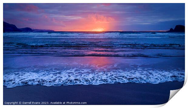 Seaside Sunset Print by Darrell Evans