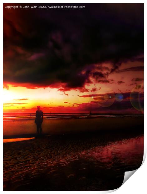 Another place at sunset (Digital Art) Print by John Wain