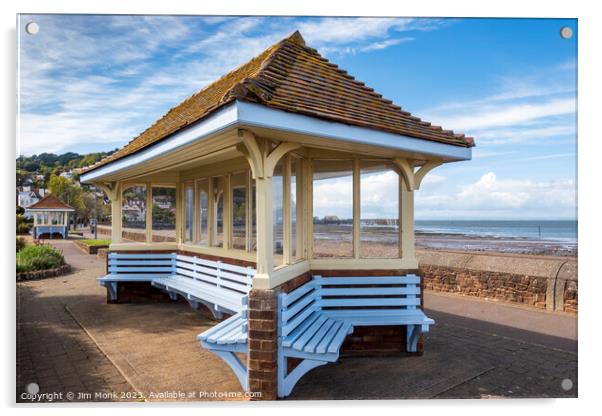 Minehead Seaside Shelters Acrylic by Jim Monk