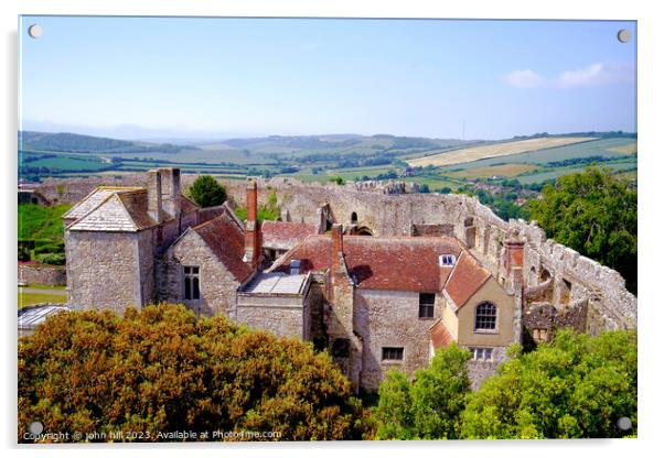 Dominant Carisbrooke Castle Acrylic by john hill