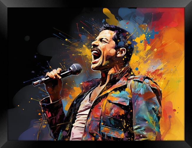 Freddie Mercury Framed Print by Steve Smith