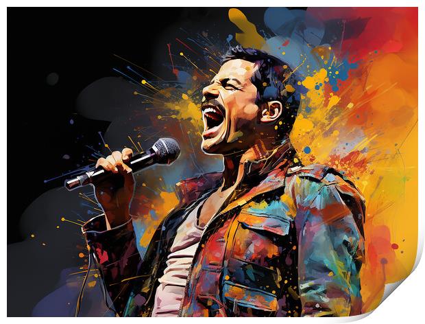 Freddie Mercury Print by Steve Smith