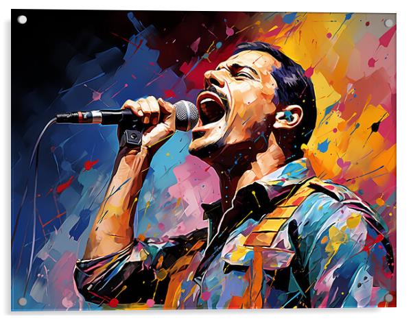 Freddie Mercury Acrylic by Steve Smith