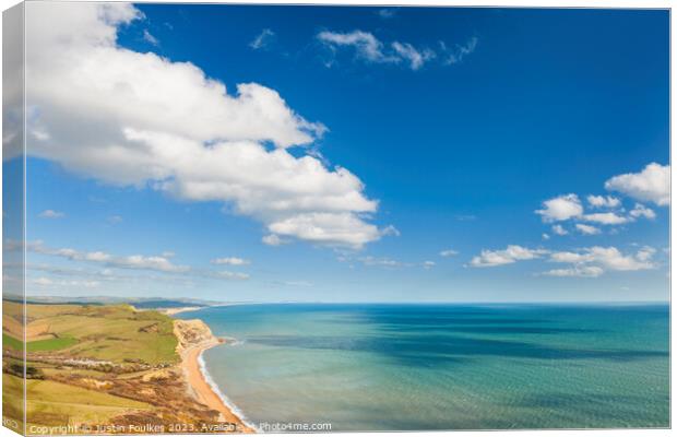 The view from Golden Cap, Dorset Canvas Print by Justin Foulkes