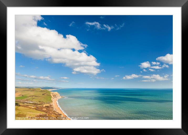 The view from Golden Cap, Dorset Framed Mounted Print by Justin Foulkes